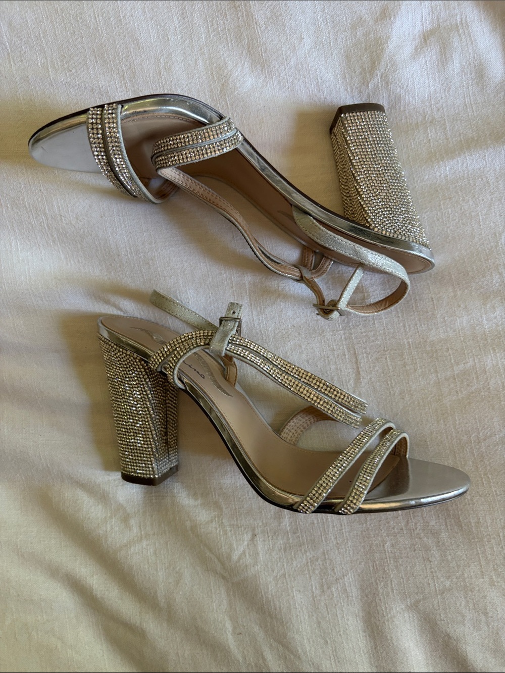 Silver sparkle heels